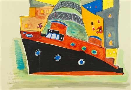 Lillo Bartoloni (Roma 1948) VENEZIA: IL TRAGHETTO PER LA GRECIA Tecnica mista...