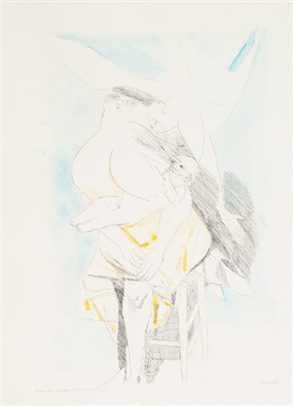 Bruno Saetti (Bologna 1902 - 1984) MATERNITÀ Acquaforte acquerellata a mano,...