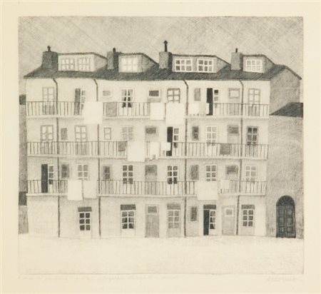 Morena Alberico (Gubbio (Pg) 1926) CASE DI PERIFERIA Litografia su carta...