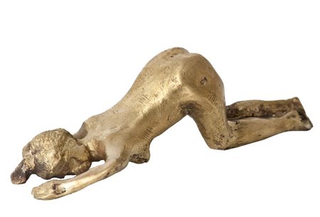 Claudio Parigi (Firenze 1954) NUDO Multiplo in bronzo dorato, cm. 6x18x3...