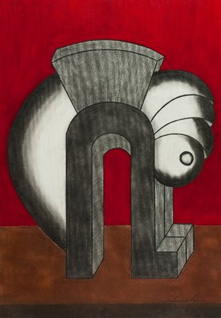 Franco Adami (Pisa 1933) SENZA TITOLO Tecnica mista su cartone, cm. 100x70...