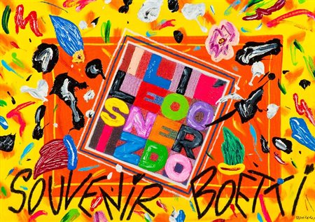 Bruno Donzelli (Napoli 1941) SOUVENIR BOETTI Tecnica mista su tela, cm. 50x70...