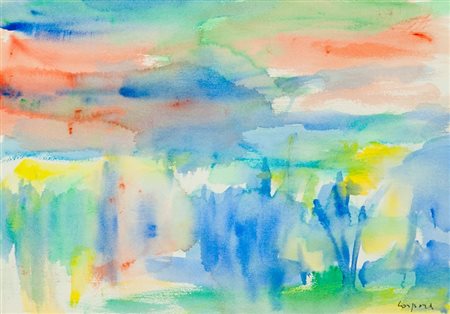 Antonio Corpora (Tunisi 1909 - 2004) SENZA TITOLO Acquerello su cartone...