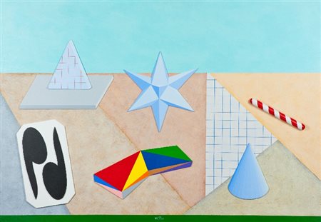 Lucio Del Pezzo (Napoli 1933) DIORAMA Collage e acrilico su tavola, cm....