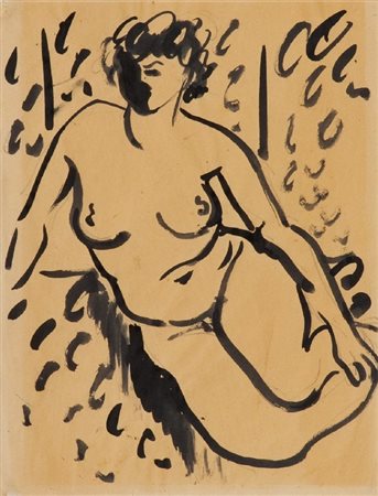 Giulio Turcato (Mantova 1912 - Roma 1995) NUDO Gouache su carta, cm. 29x22 La...