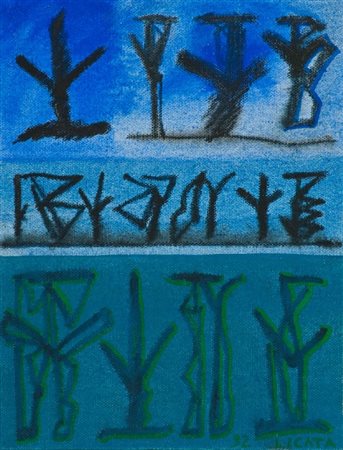 Riccardo Licata (Torino 1929) COMPOSIZIONE N° 23, 1992 Olio su tela, cm....