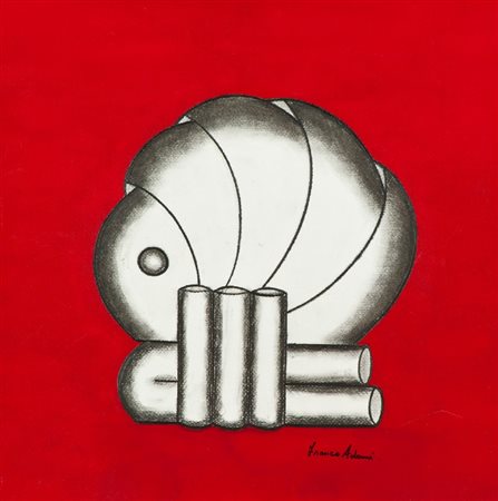 Franco Adami (Pisa 1933) SENZA TITOLO Tecnica mista su cartoncino, cm. 56x57...