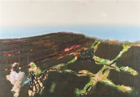 Renato Borsato (Venezia 1927) PANTELLERIA, 1964 Olio su tela, cm. 70x100...