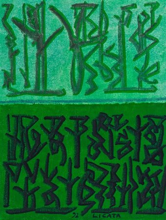 Riccardo Licata (Torino 1929) COMPOSIZIONE N° 18, 1992 Olio su tela, cm....