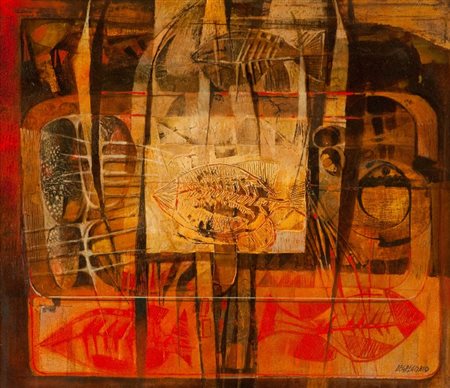 Giuseppe De Gregorio (Spoleto 1920 - 2007) SENZA TITOLO Olio su tela, cm....