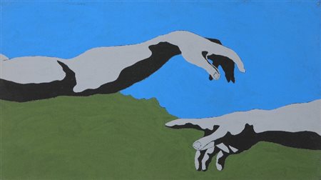 Tano Festa (Roma 1938 - 1987) MICHELANGELO, 1978 Acrilico su tela, cm. 40x70...