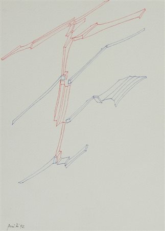 Achille Perilli (Roma 1927) SENZA TITOLO, 1992 Inchiostro su carta, cm. 29x21...