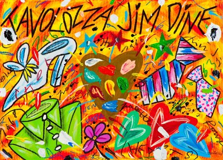 Bruno Donzelli (Napoli 1941) Tavolozza Jim Dine Tecnica mista su tela, cm...