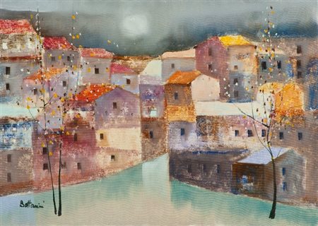 Lido Bettarini (Sesto Fiorentino (Fi) 1927) PAESAGGIO Olio su tela, cm. 50x70...