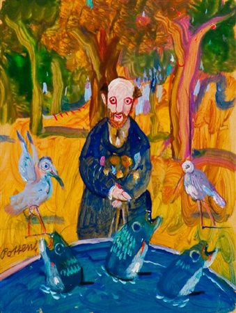 Antonio Possenti (Lucca 1933) SENZA TITOLO Olio su tavola, cm. 15,5x11,5...