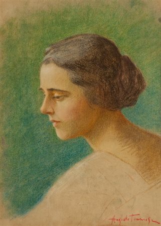 Angiolo Tommasi (Livorno 1858 - Torre del Lago (Lu) 1923) RITRATTO DI DONNA...