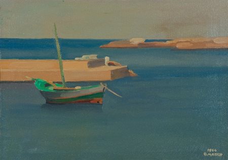 Giovanni March (Tunisi 1894 - Livorno 1974) MARINA, 1966 Olio su tela, cm....