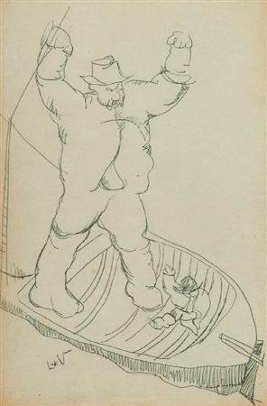 Lorenzo Viani (Viareggio 1882 - Ostia 1936) IL BALENA Biro su carta, cm....