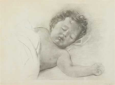 Francesco Messina (Linguaglossa (Ct) 1900 - Milano 1995) BAMBINO ADDORMENTATO...