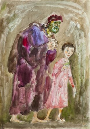 Trento Longaretti (Treviglio (Bg) 1916) FIGURE Tecnica mista su carta, cm....