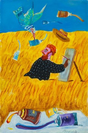 Antonio Possenti (Lucca 1933) SENZA TITOLO Olio su cartone telato, cm. 30x20...