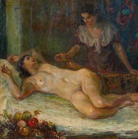 Vittorio Nomellini (Genova 1901 - Firenze 1965) FIGURE Olio su tela, cm....