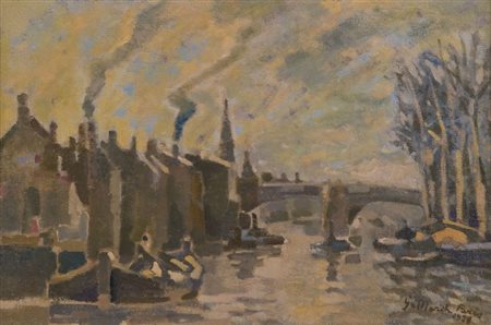 Giovanni March (Tunisi 1894 - Livorno 1974) PARIS, 1928 Olio su tela...