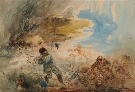 Plinio Nomellini (Livorno 1866 - Firenze 1943) SENZA TITOLO Acquerello su...