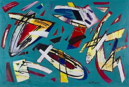 Dino La Bianca (Viareggio 1941) FORMA RIBELLI, 2009 Olio su tela, cm. 100x150...