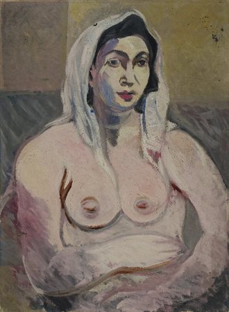 Corrado Zanzotto (Pieve di Soligo 1903 - 1980) NUDO FEMMINILE Olio su tela,...