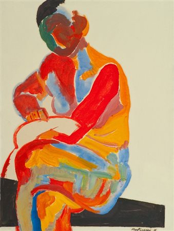 Luigi Montanarini (Firenze 1906 - 1998 ) NUDO, 1985 Tempera su carta...