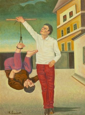 Raimondo Lorenzetti (Casa Leone (Vr) 1948) IL PESO, 2010 Olio su tela, cm....