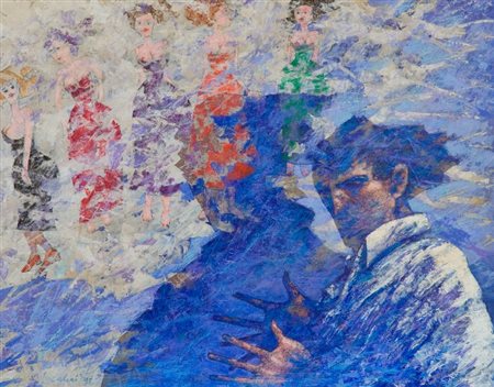 Giampaolo Talani (San Vincenzo 1955) LE DONNE SUL MURO, 2005 Olio su tavola,...