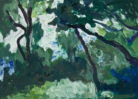 Carlo Levi (Torino 1902 - Roma 1975) PAESAGGIO, 1973 Olio su tela, cm. 50x70...