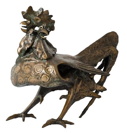 Luciano Minguzzi (Bologna 1911) GALLO, 1975 Bronzo, cm. 39x39x33, es. 338/500...