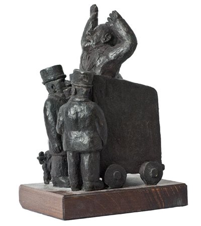 Franz Borghese (Roma 1941 - 2005) IL COMIZIO, 1998 Scultura in bronzo, cm....