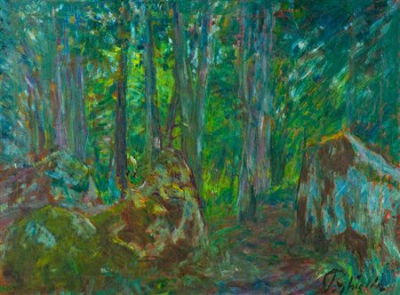 Paulo Ghiglia (Firenze 1905 - Roma 1979) PAESAGGIO, 1973 Olio su tela, cm....