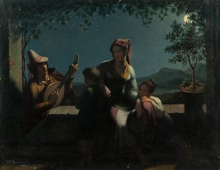 Induno Domenico (Attribuito) MENESTRELLO, 1858 Olio su tela, cm. 36,5x47,5...