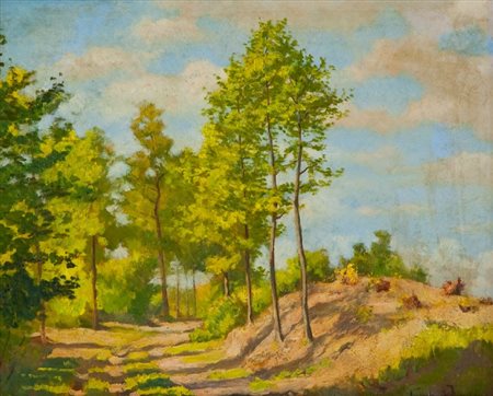 Lambert Jansen TERREN ONDULÈ PARISIENNE Olio su tavola, cm. 27,5x35 Firmato...