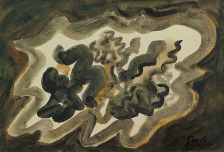 Virgilio Guidi (Roma 1891 - Venezia 1984) SENZA TITOLO Acquerello su carta...