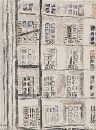 Orfeo Tamburi (Jesi (An) 1910 - Parigi 1994) CASE PARIGINE, 1960 Tecnica...