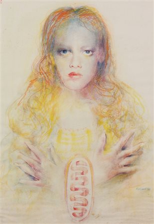 Vespignani Renzo Senza titolo, 1991 tecnica mista su carta, cm. 65x45 firmata...