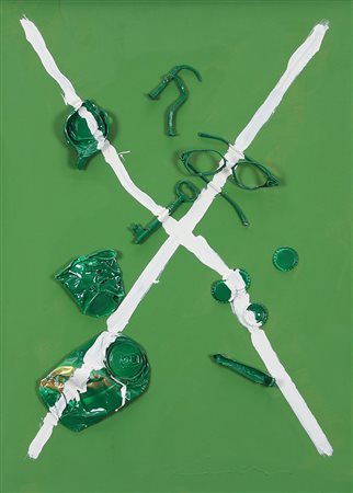 Chiesi Giorgio Senza titolo colori e collage su cartone alveolare 14 mm., cm....