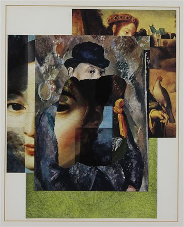 Kolar Jiri Un Racconto su un Cavaliere con Falcone, 1988 collage su...