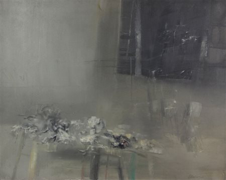 Banchieri Giuseppe Senza titolo, 1961 olio su tela, cm. 80x100 firmato e...