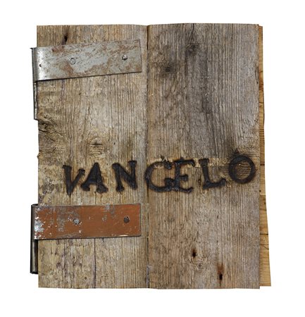 Del Donno Antonio Vangelo "Beati gli Umili", 1976 incisione a fuoco su legno...