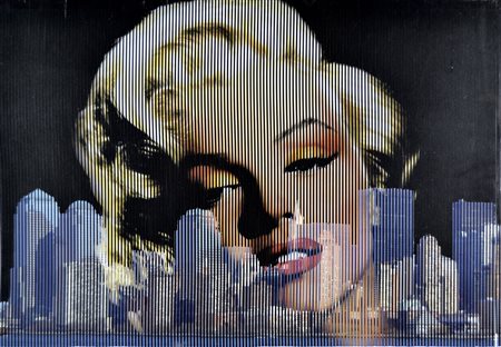 MALIPIERO Brescia 1934 Marilyn Monroe tecnica mista e collage su cartone...