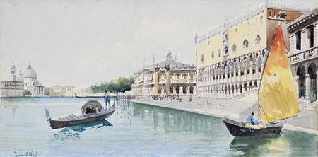 SMIDTH ANNA Ronnede 1861 - Frederiksberg 1953 Venezia acquerello su carta...