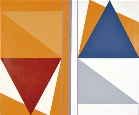 CARRERI ATTILIO XX secolo Composizione circolare 1978 olio su tela 50x60...