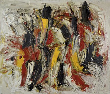 ANONIMO Informale olio su tela 60x70 firma non decifrabile e titolo al retro